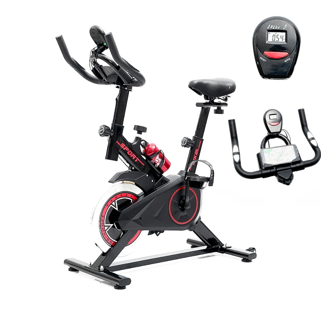 Bicicleta Ergometrica Spinning Academia Bike Fitness Profissional Monitor de Treino Garrafa de Agua