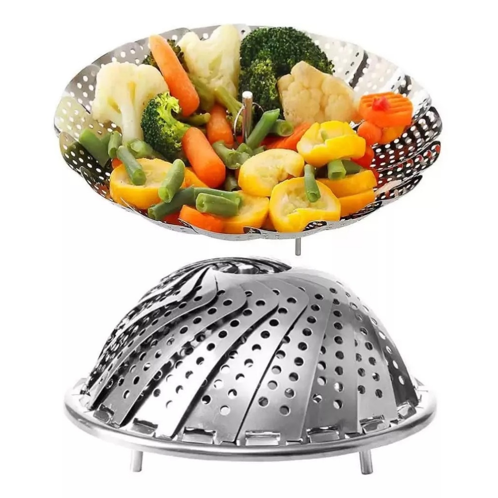 Cesto Vapor Inox Cozimento Cozinhar Legumes Verduras Fruta