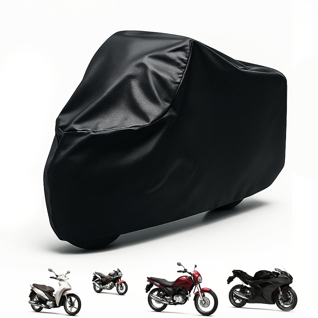 Capa Para Cobrir Moto Protetora Couro Impermeável Sol Chuva Uv Forro