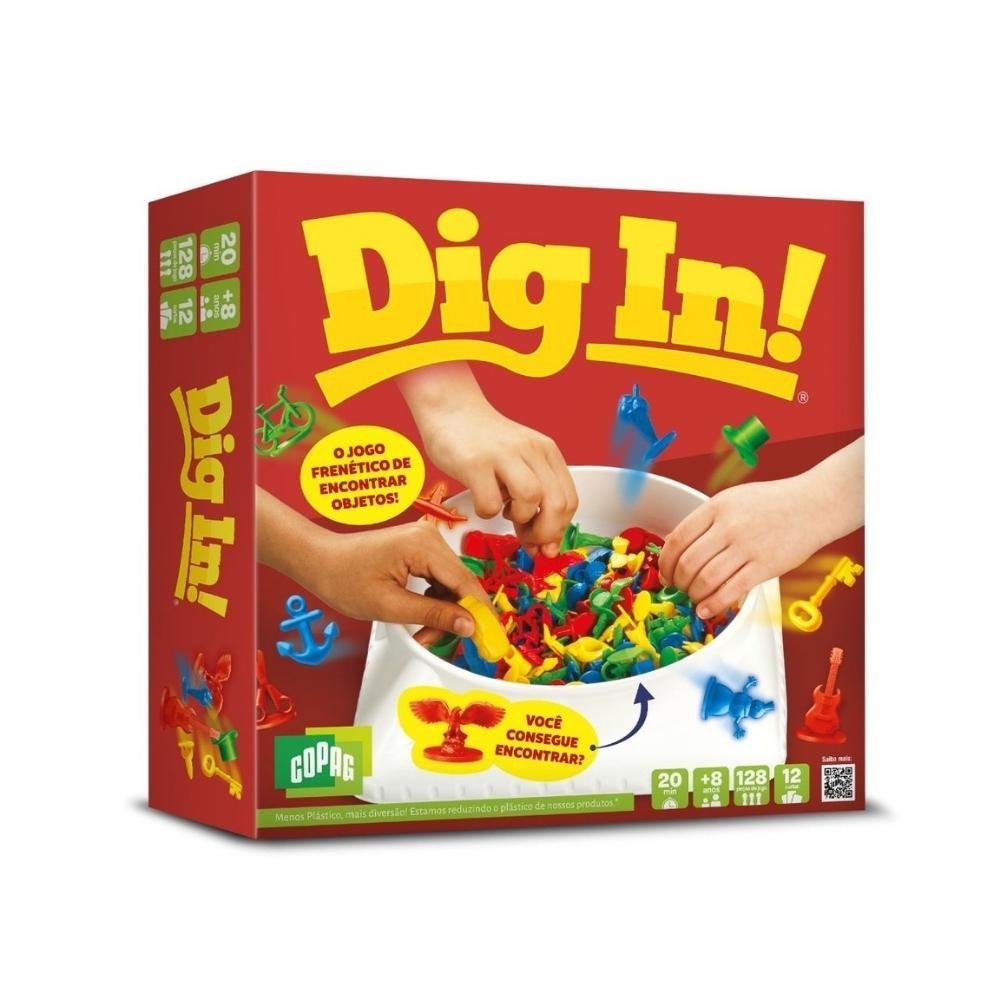 JOGO DE MESA DIG IN COPAG ENCONTRE SE FOR CAPAZ BRINQUEDO BUSCA DE OBJETOS CRIANÇAS TABULEIRO DIGIN