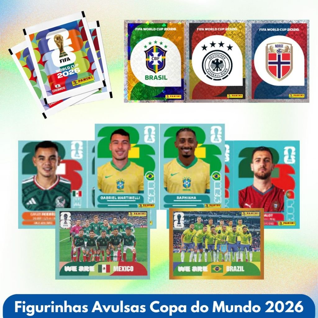 Figurinhas Copa Do Mundo 2026 Completar Panini Avulsas Fifa Coleção Jogo Cartas Jogadores Futebol