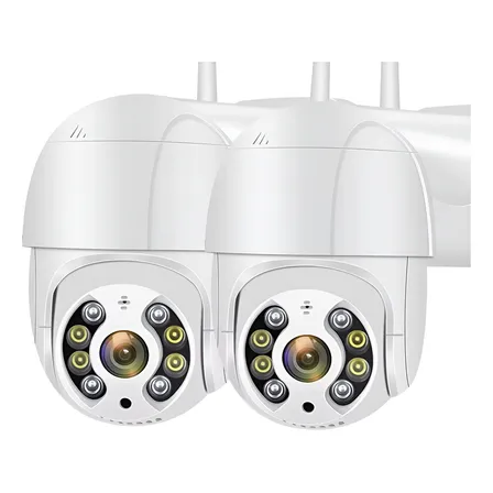 Kit 2 Câmeras de Segurança iCSee A8 PTZ Wi-Fi com Visão Noturna para Exterior e Interior G.Eye