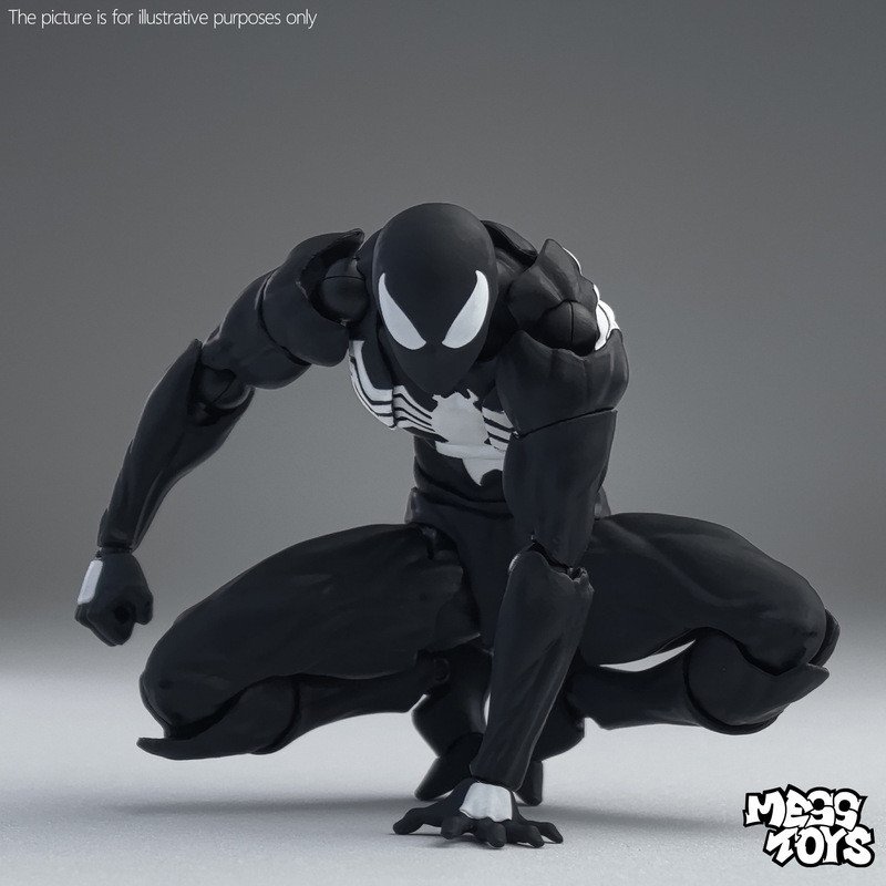 Em Estoque Bagunça Brinquedos Homem Aranha Symbiote Spiderman Messtoys Terno Preto Vizinho Escarlate Anime Figura De Açã