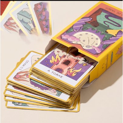 Baralho De Tarô Clássico Dourado Luxo 78 Cartas.