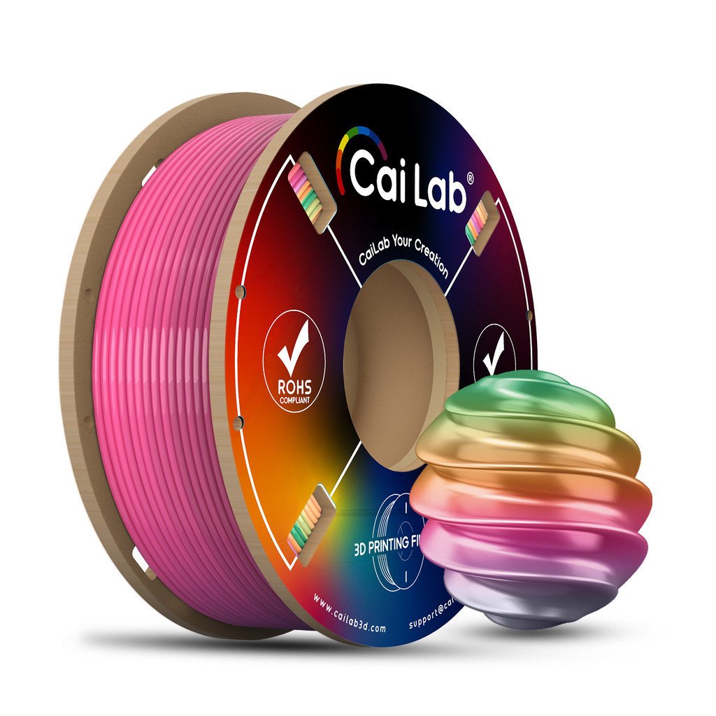 Filamento PLA Silk Matte Rainbow para Impressão 3D 1.75mm Impressão de Alta Velocidade Sem Entupimentos 250g