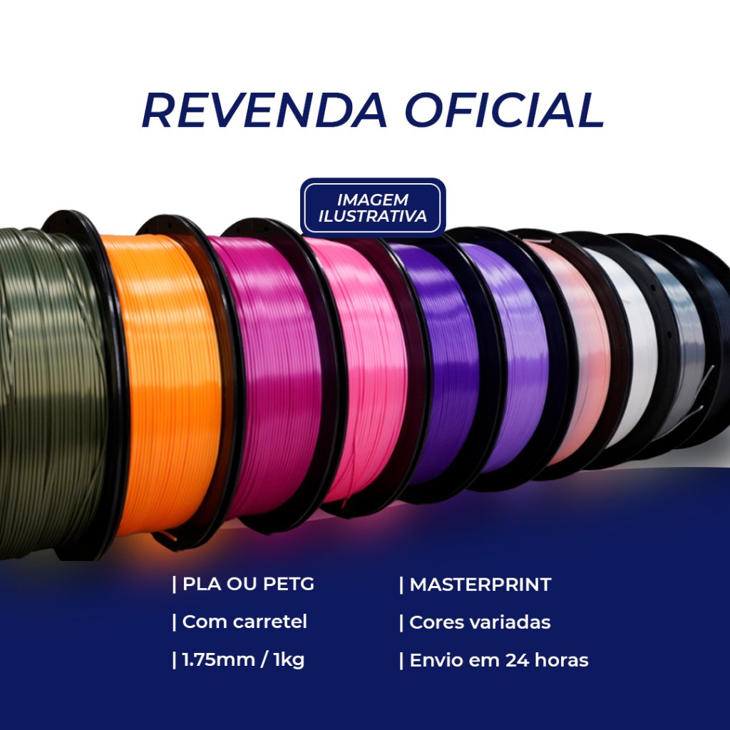 Filamento PLA/PETG MasterPrint Premium 1Kg Impressora 3D Várias Cores
