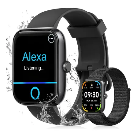 Relógio Inteligente Smartwatch Alexa Chamadas NOVANTE Masculino Feminino Esportivo Ip68 Bluetooth Notificações Instantâneas Tela Hd 1.83 300mAh 10Dias Monitor Cardíaco Spo2 Sono Ecg Pagamento Offline