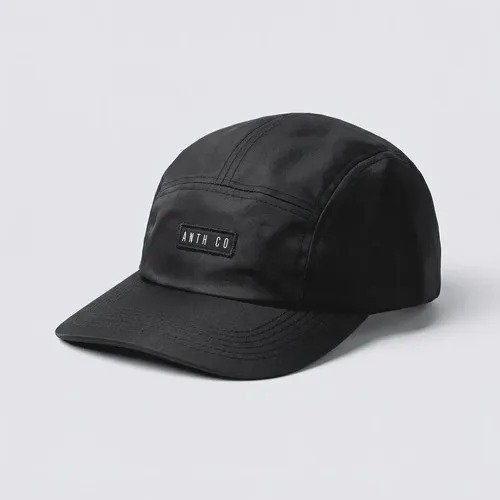 Boné Five Panel Aba Curva Anth Co Original Preto Impermeável Skate e Streetwear Unissex 5 Panel