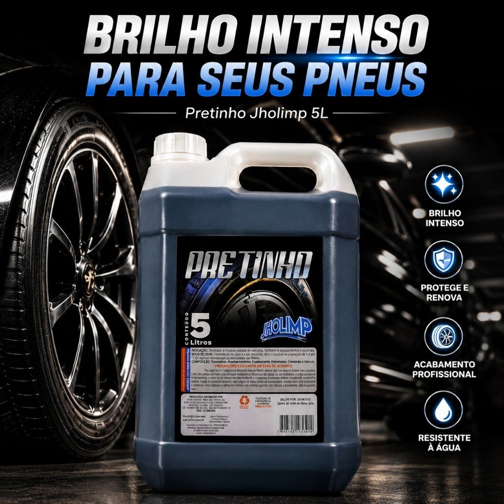 Pretinho para Pneu Automotivo Brilho Molhado 5L Jholimp