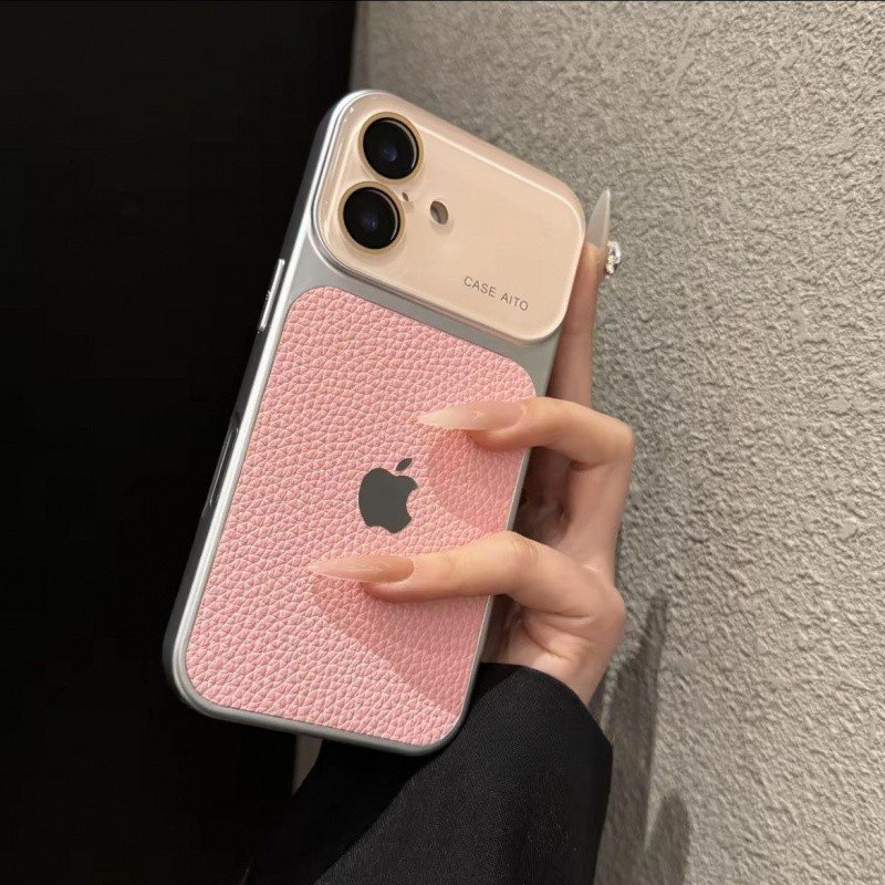 Capa Luxuosa Com Textura De Couro Fosco Para iPhone 17 Pro 16 15 14 Max Proteção Câmera À Prova De Choque