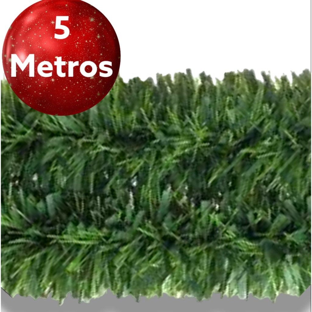 Festão 5 metros flexível para decoração natalina artigos natalino super cheio