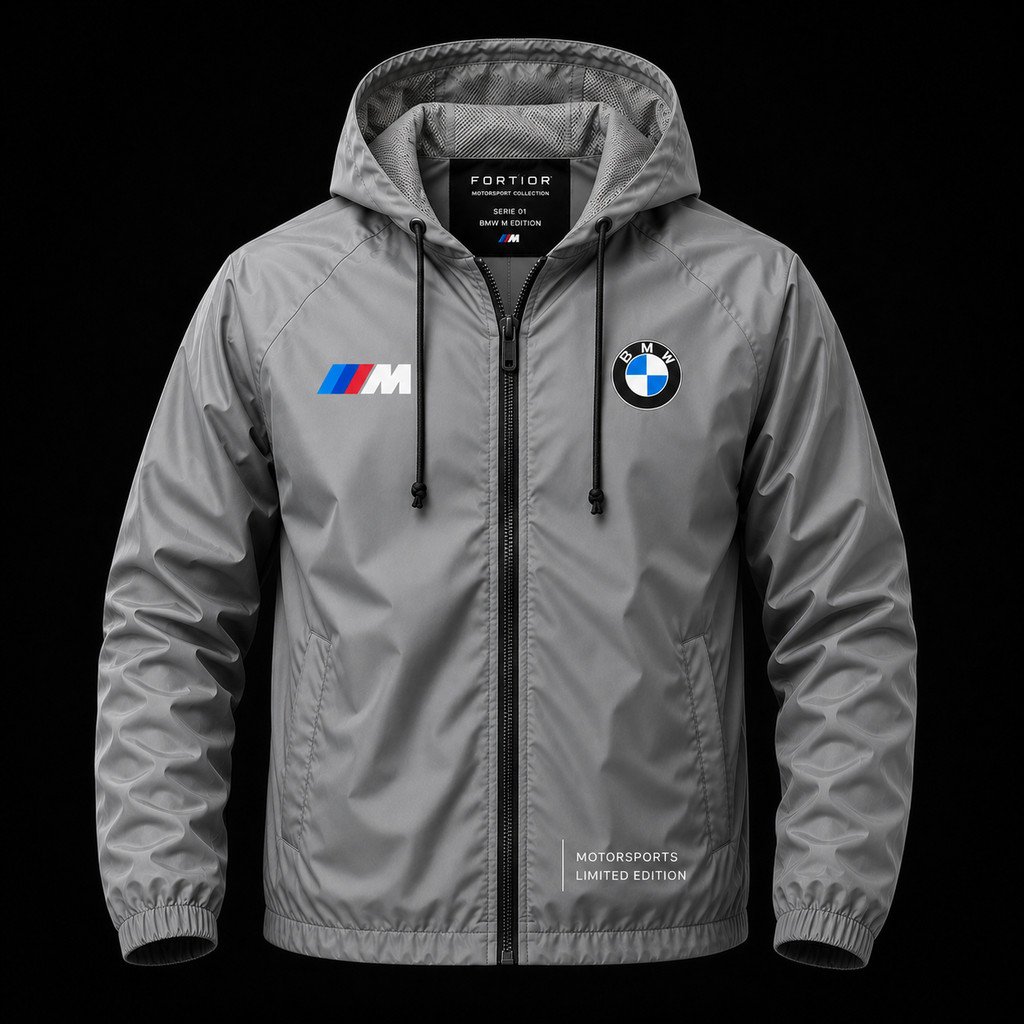 Jaqueta Corta Vento Impermeável Masculina Premium com Capuz 100% Poliéster Leve Motorsports Edition