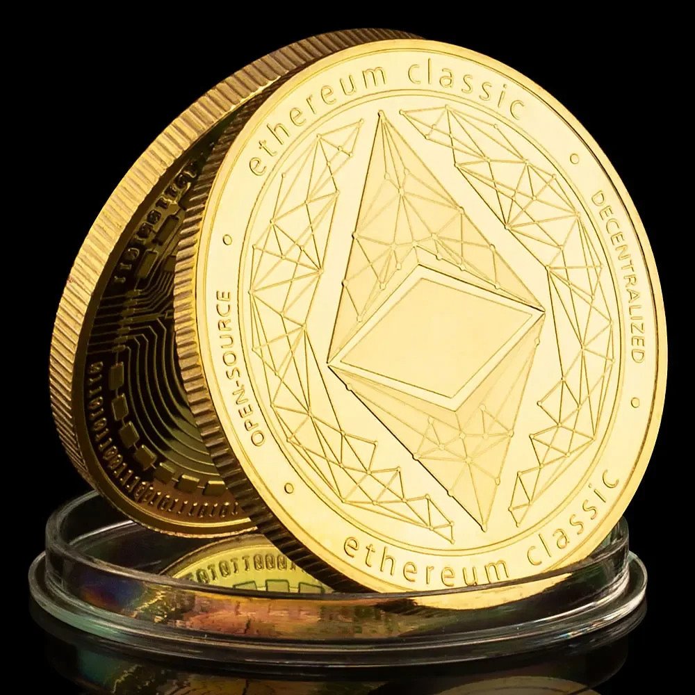Moeda Comemorativa Ethereum – Colecionável em Metal Dourado
