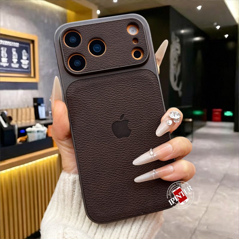Capa De Textura De Couro PU De Alta Qualidade Para iPhone 18 17 16 15 14 13 Pro Max À Prova De Choque