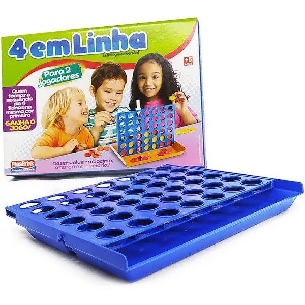 Jogo 4 Em Linha Estratégia E Diversão Brinquedo Infantil - Jogo De Tabuleiro - Plasbrink