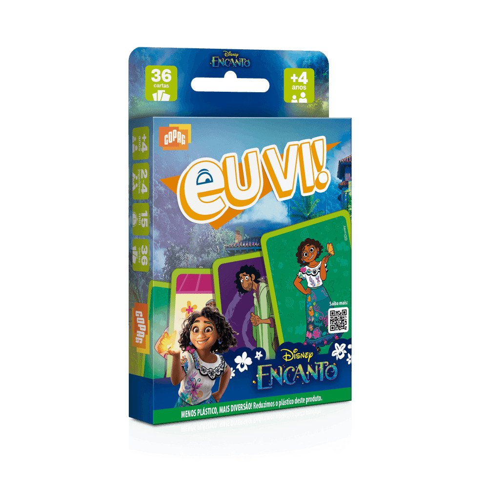 JOGO EU VI! ENCANTO COPAG 36 CARTAS BARALHO DISNEY DIVERSÃO BRINCADEIRA RACIOCÍNIO CRIANÇA INFANTIL