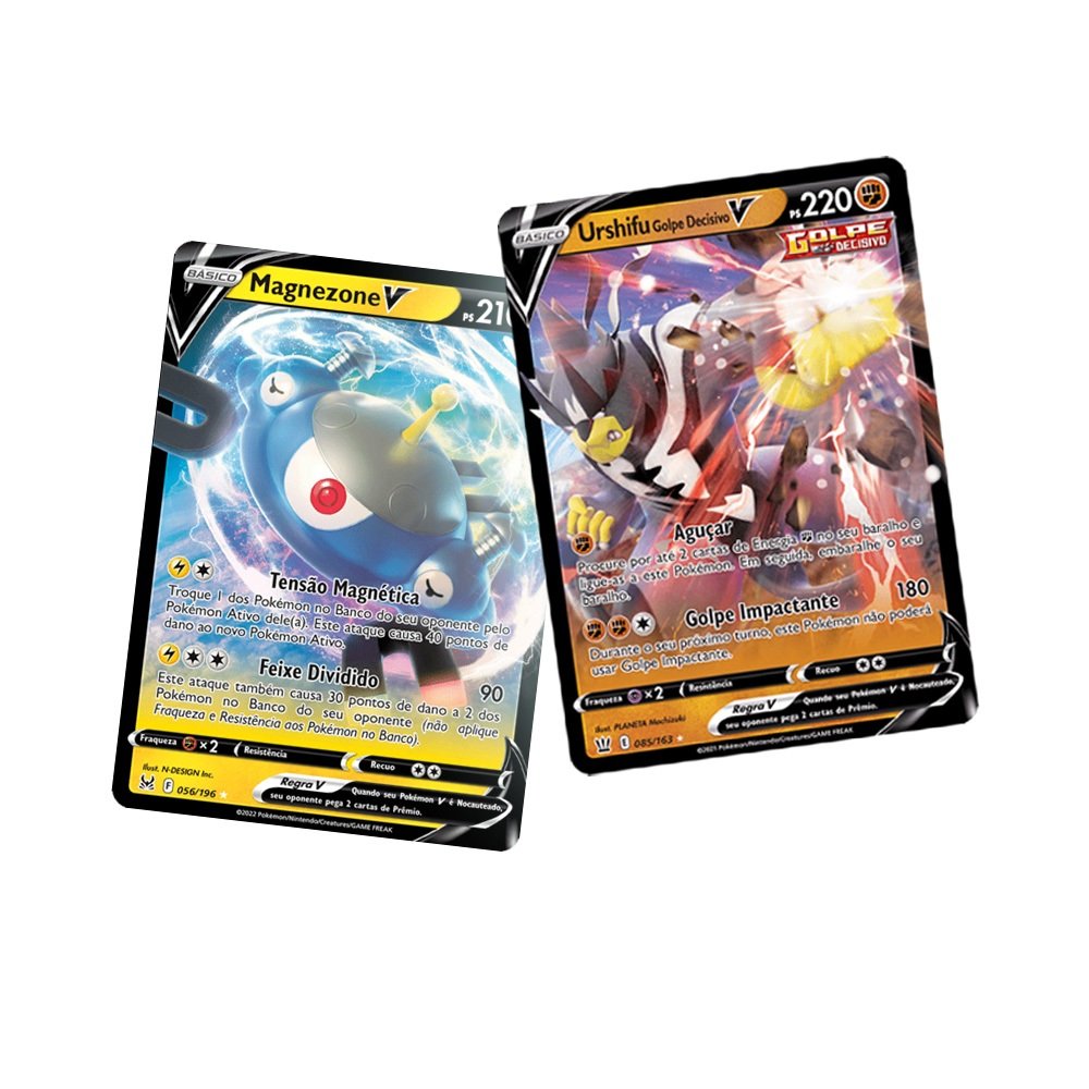 Pack 100 Cartas Pokémon Com 1 Carta V Ultra Rara Garantida