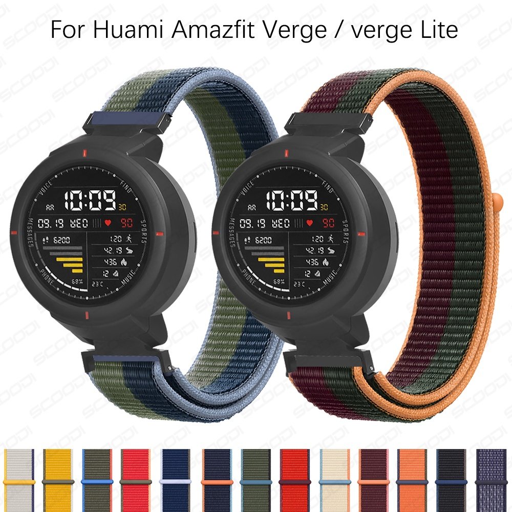 Pulseira De Nylon Para Huami Amazfit Verge/Lite Pulso Com Alça Esportiva