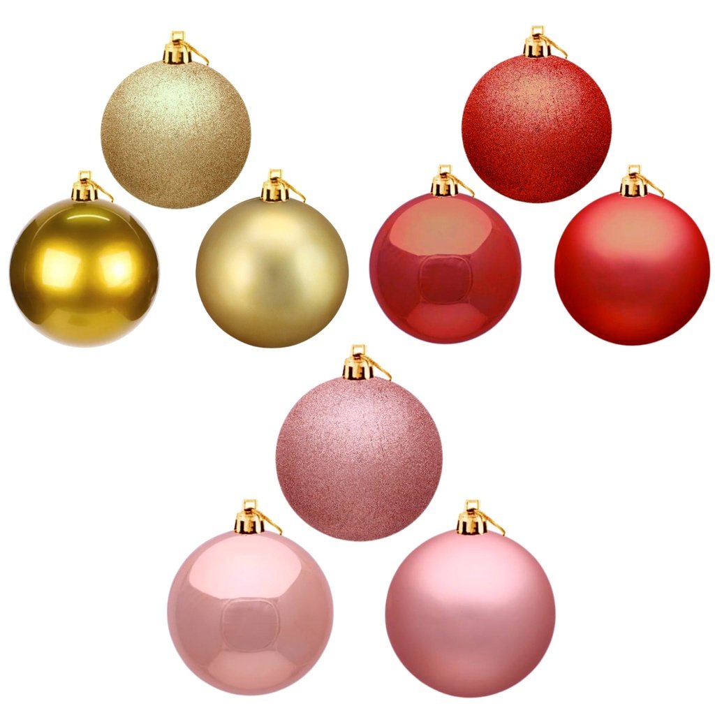Kit 08 Bola Bolinha 5cm Decoração Pendurar Pingente  Árvore Guirlanda Natal Noel Ambiente Casa Lisa/Fosca/Glitter promoção