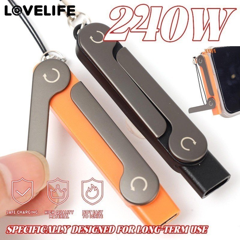 Carregador De Função Dupla De 240 W E Suporte Para Telefone | Design Dobrável Fino Com Protocolo P-D3.1 QC5 , Tecnologia