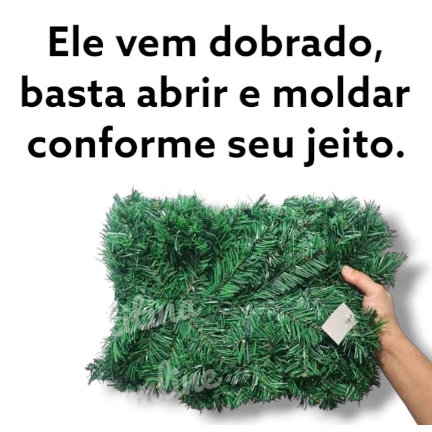 Kit 3 Festão Natal Aramado Verde Qualidade 150 Galhos- 2 m  Decoração