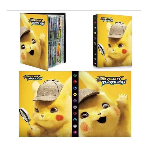 Álbum Oficial Pokémon Porta 240 Cartas Pikachu Detetive