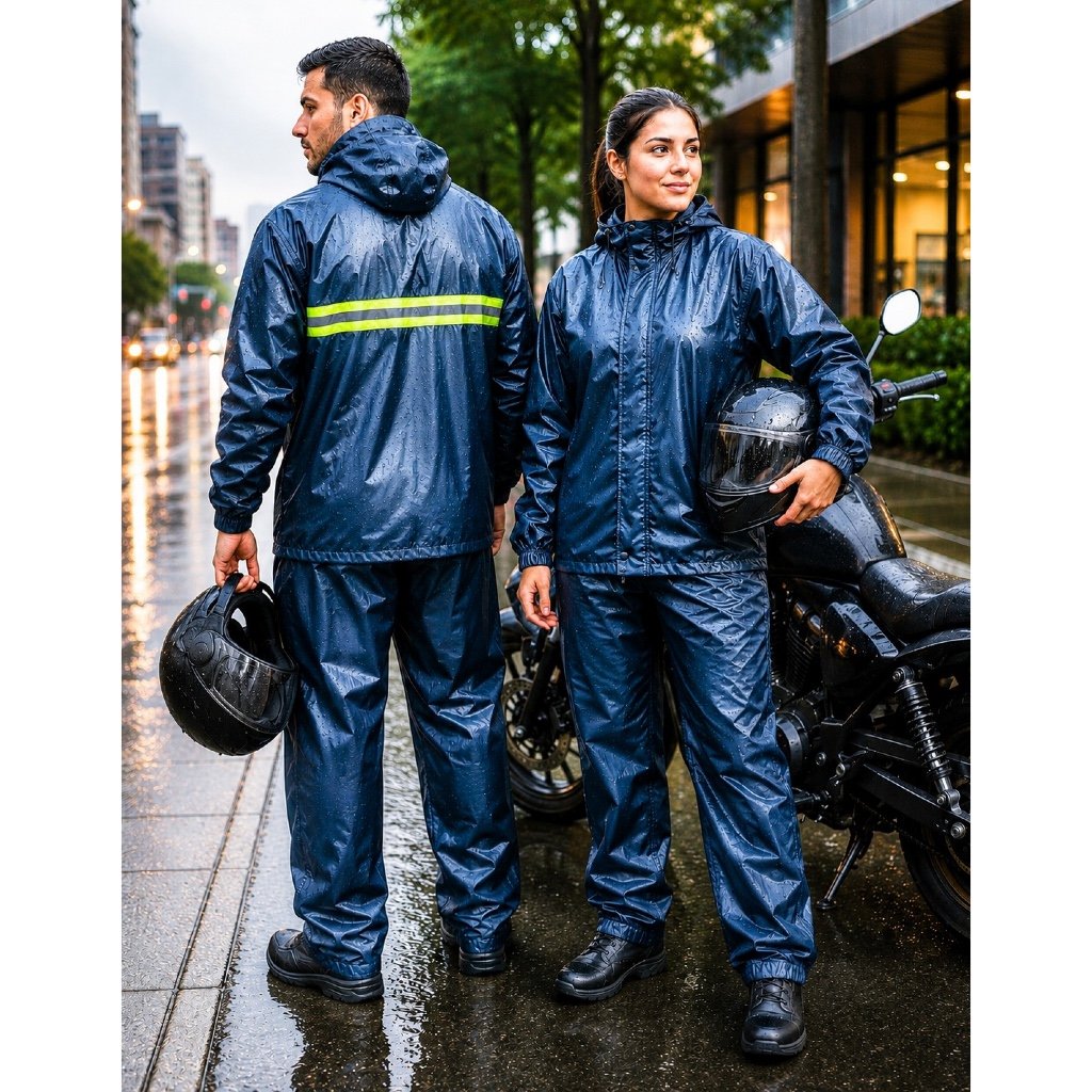 Kit Capa De Chuva Moto Impermeável Motoqueiro Motoboy com Faixa Refletiva