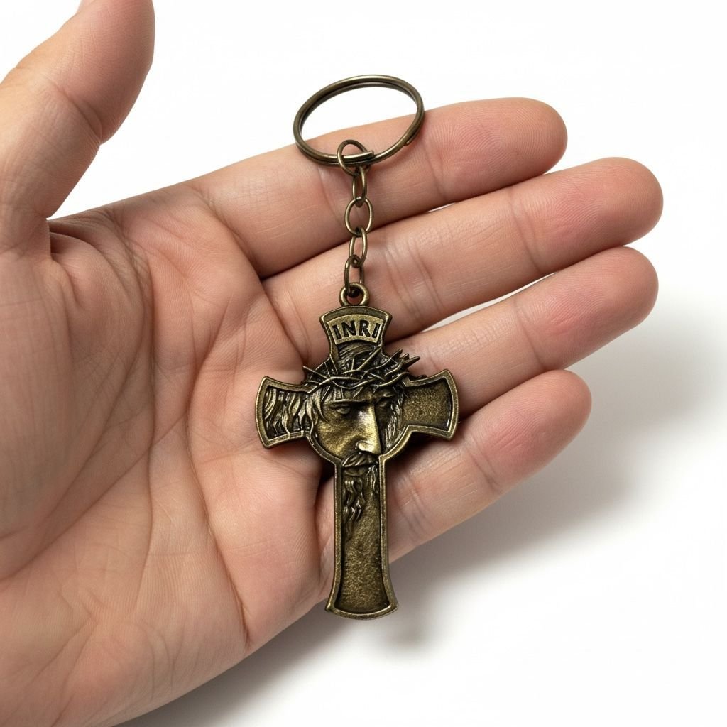 12 Chaveiros Face de Cristo Jesus Metal Zamak